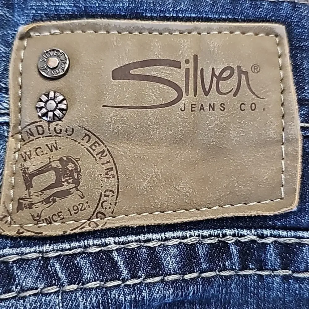 Silver Craig EMC Jeans Mens W 30 L 30 Dark Blue Distressed Stitch Detail EUC